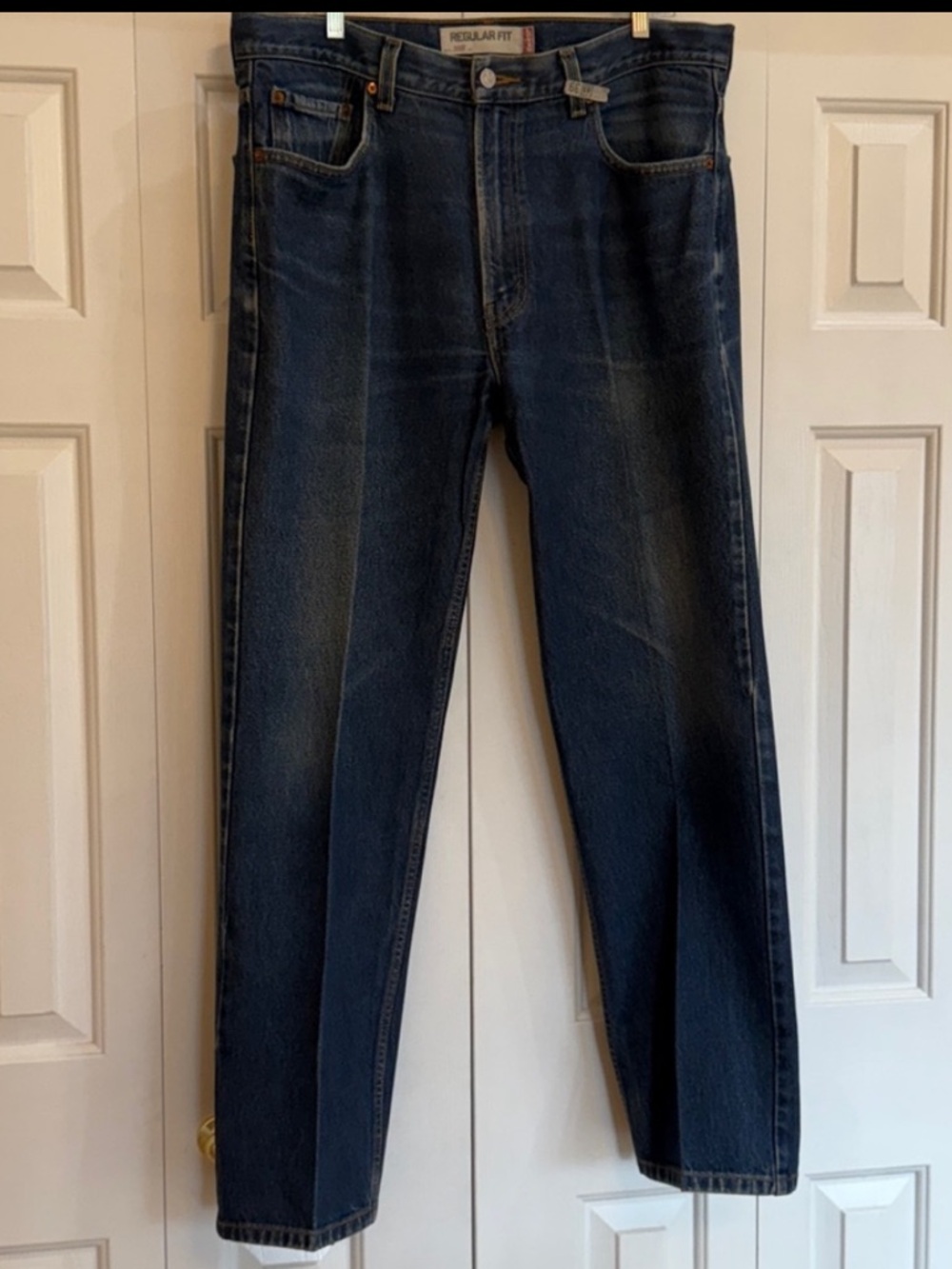 Levi's 505 Dark Blue Straight Regular Fit Men's Jeans. Size 36x32